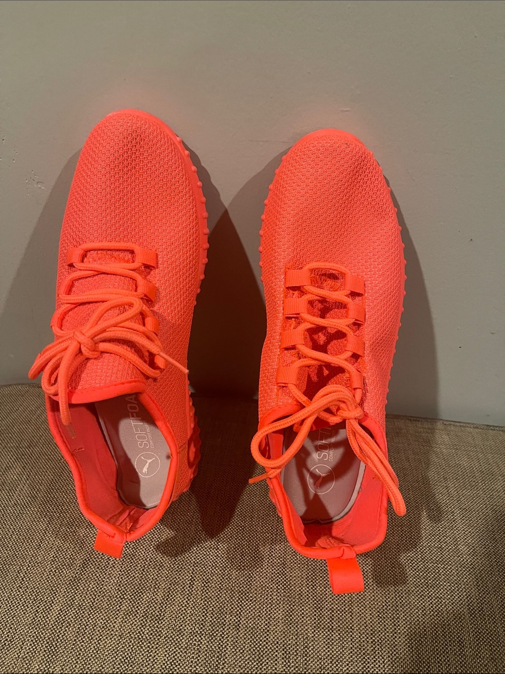 Softspots Bright Orange Knit Athletic Sneakers